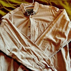 Woolrich flannel shirt. Tan, white checked XL.